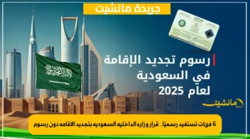 6 فئات تستفيد رسميًا.. قرار وزارة الداخلية السعودية بتجديد الإقامة دون رسوم